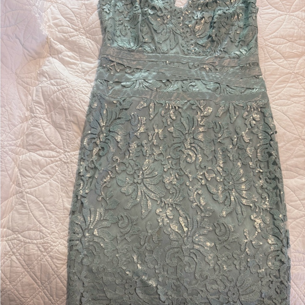 Tadashi Shoji Lace Midi Dress in Teal